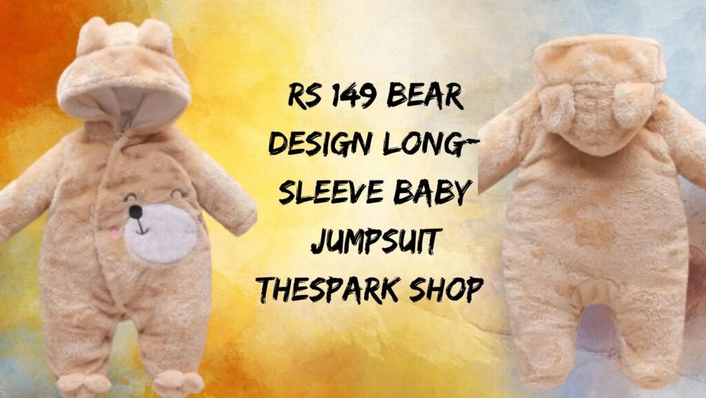 Rs 149 Bear Design Long-Sleeve Baby Jumpsuit Thespark Shop